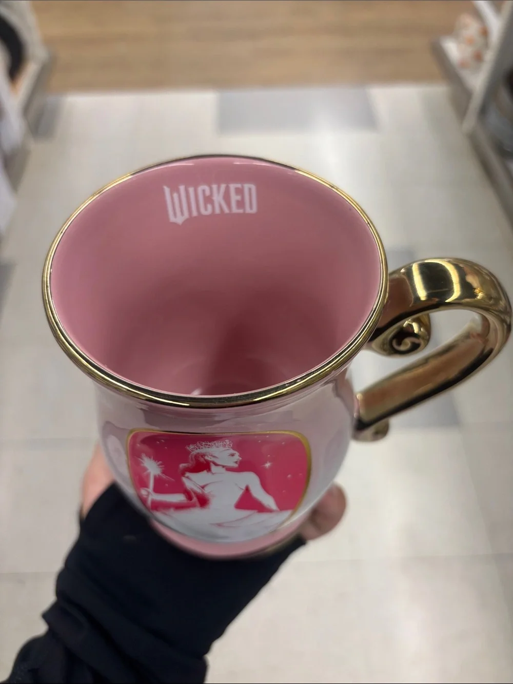 Pink & White Princess Ceramic Mug with Gold Handle - Bath & Body Accent